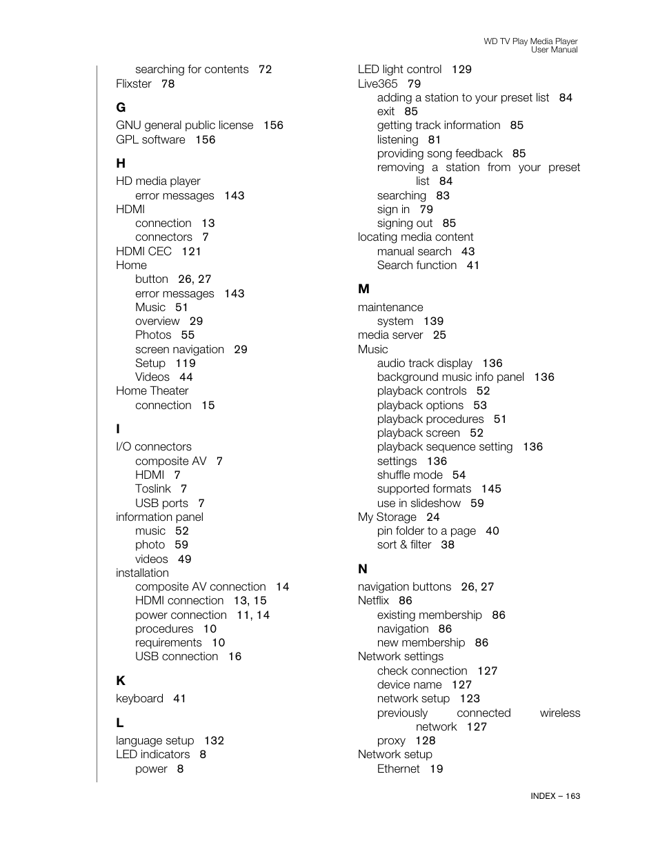 Western Digital WD TV Play Media Player User Manual User Manual | Page 168 / 171