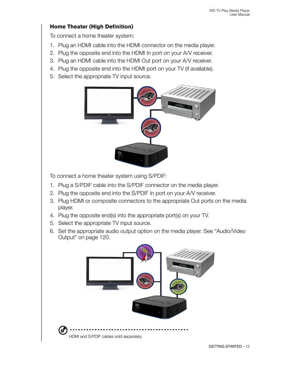 Home theater (high definition) | Western Digital WD TV Play Media Player User Manual User Manual | Page 20 / 171