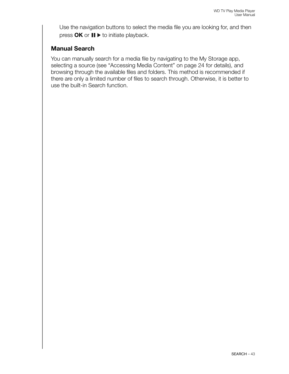 Manual search | Western Digital WD TV Play Media Player User Manual User Manual | Page 48 / 171