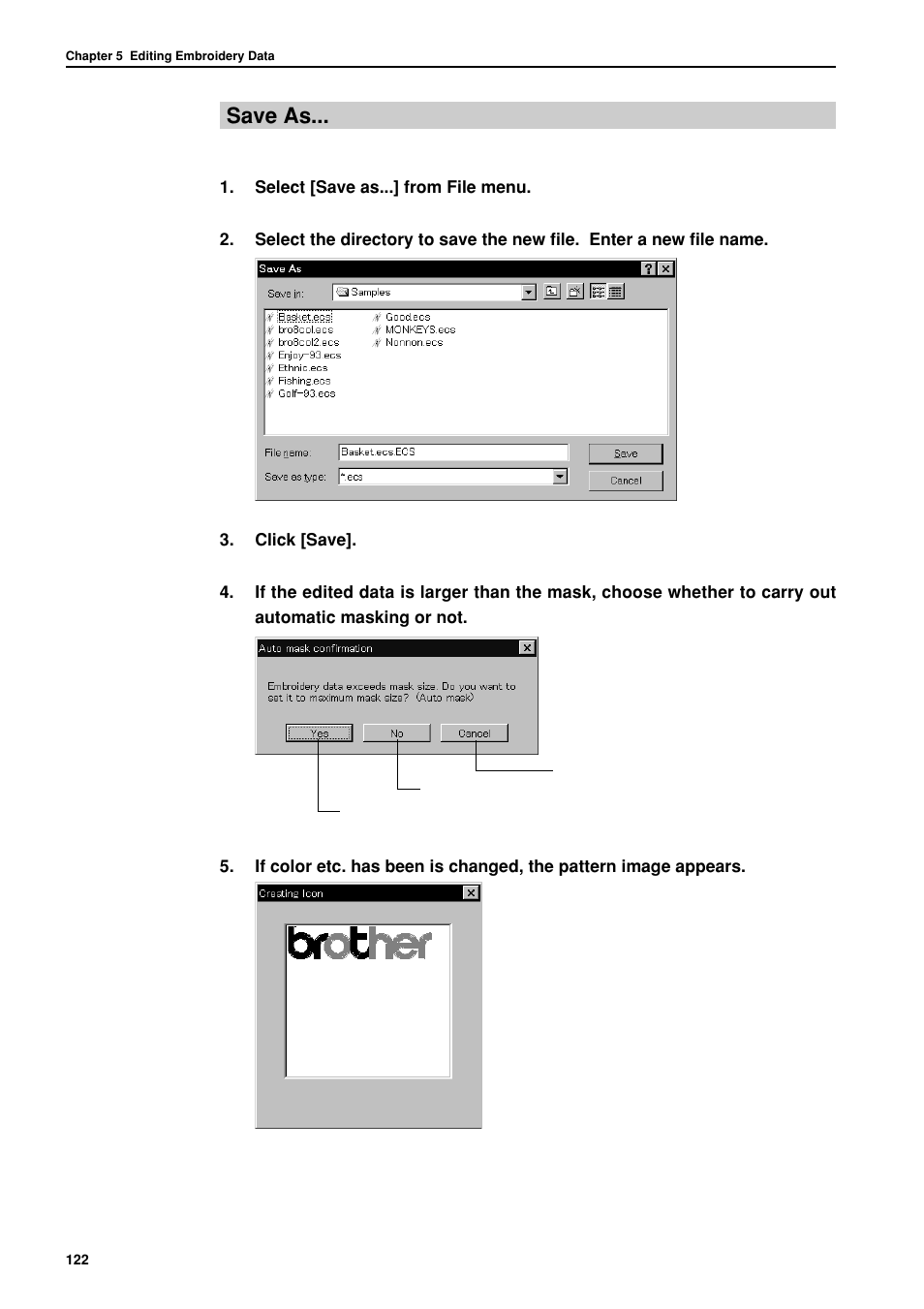 Save as | Brother BES-962BC User Manual | Page 124 / 270