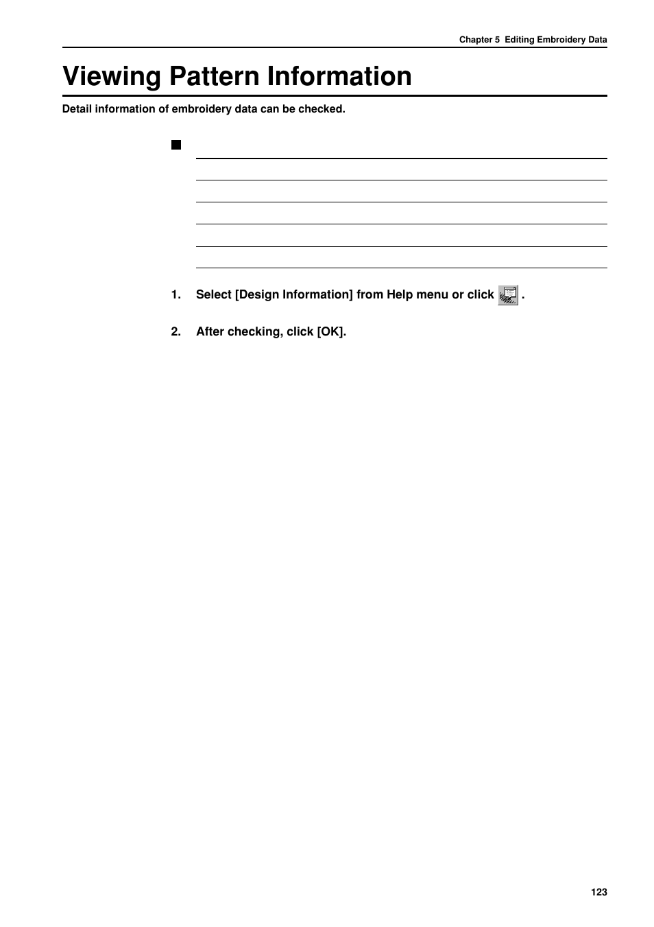 Viewing pattern information | Brother BES-962BC User Manual | Page 125 / 270