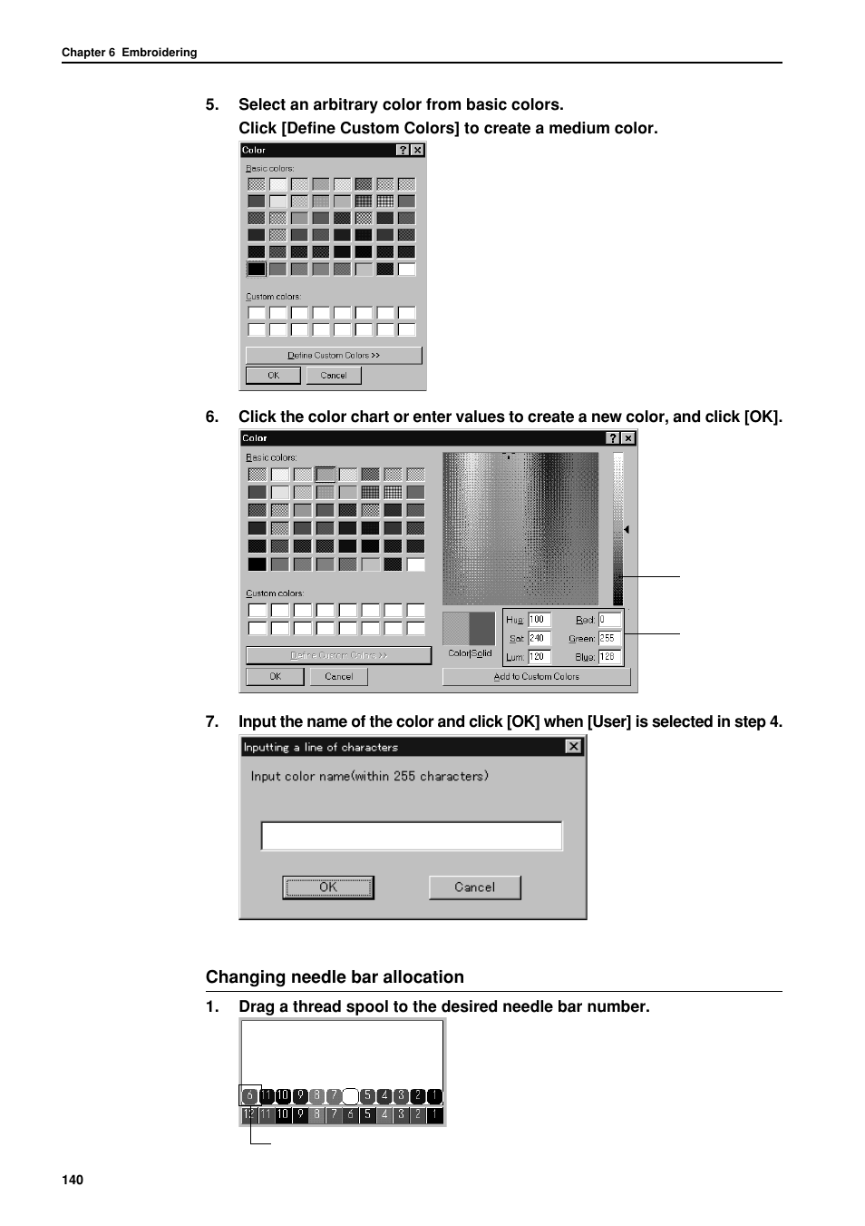 Changing needle bar allocation | Brother BES-962BC User Manual | Page 142 / 270