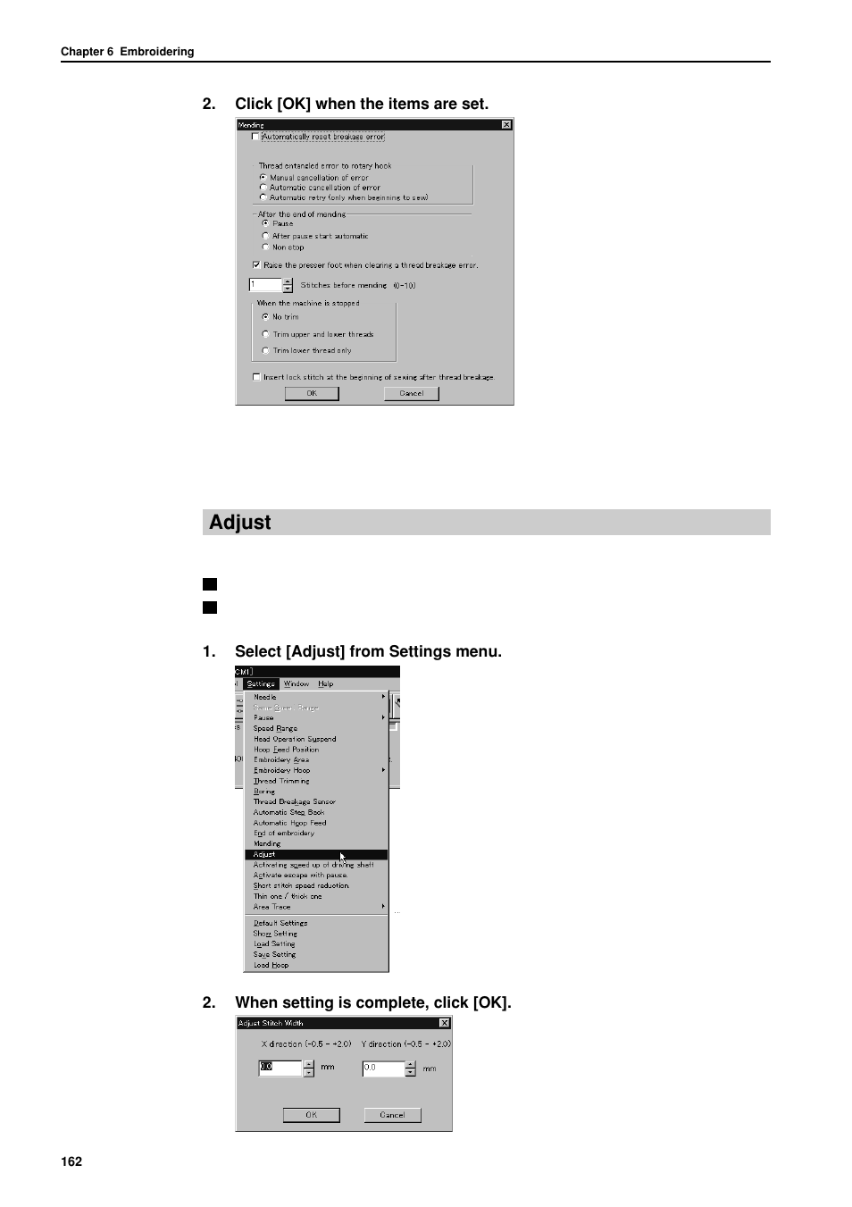 Adjust | Brother BES-962BC User Manual | Page 164 / 270