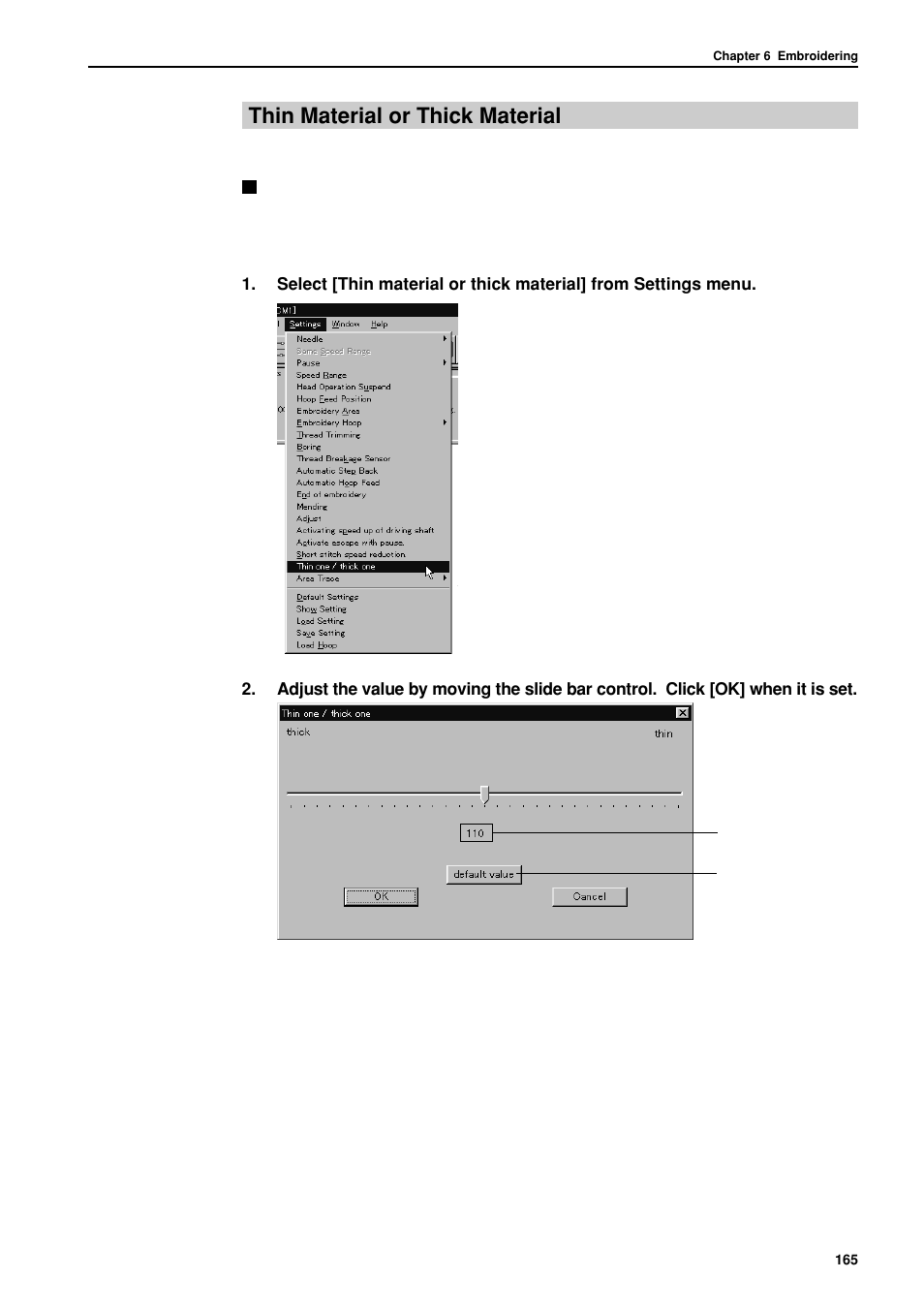 Thin material or thick material | Brother BES-962BC User Manual | Page 167 / 270