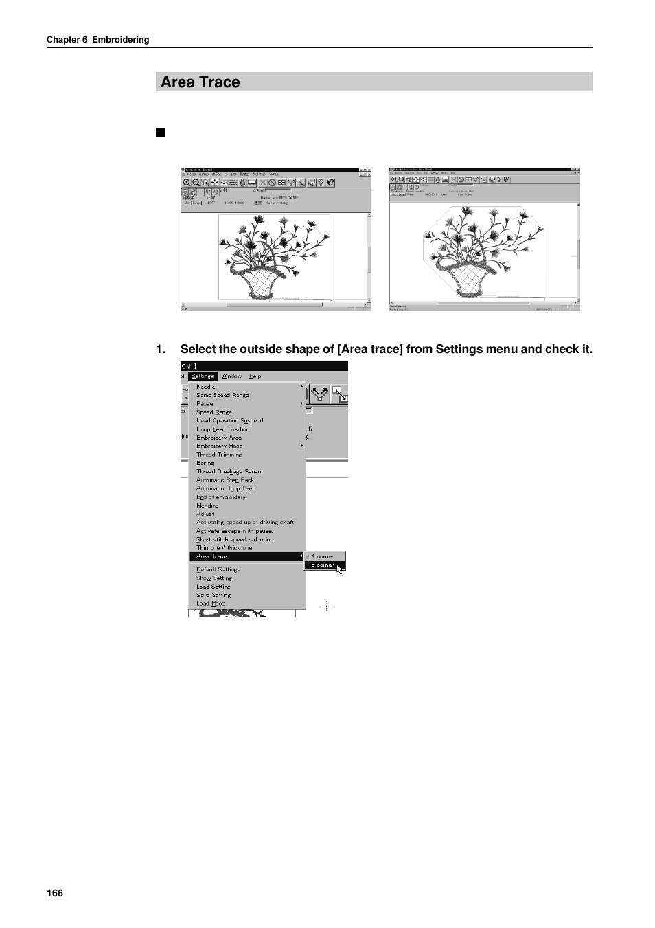 Area trace | Brother BES-962BC User Manual | Page 168 / 270