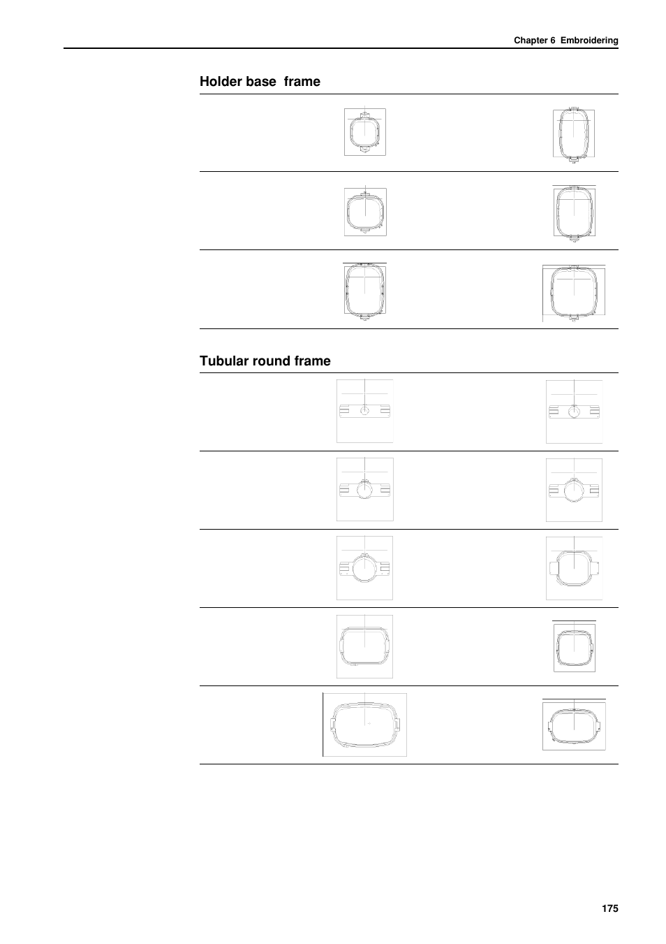 Holder base frame, Tubular round frame | Brother BES-962BC User Manual | Page 177 / 270