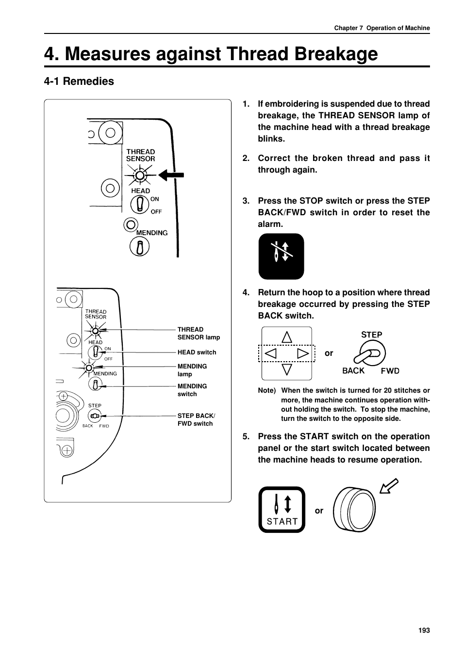 Measures against thread breakage, 1 remedies | Brother BES-962BC User Manual | Page 195 / 270