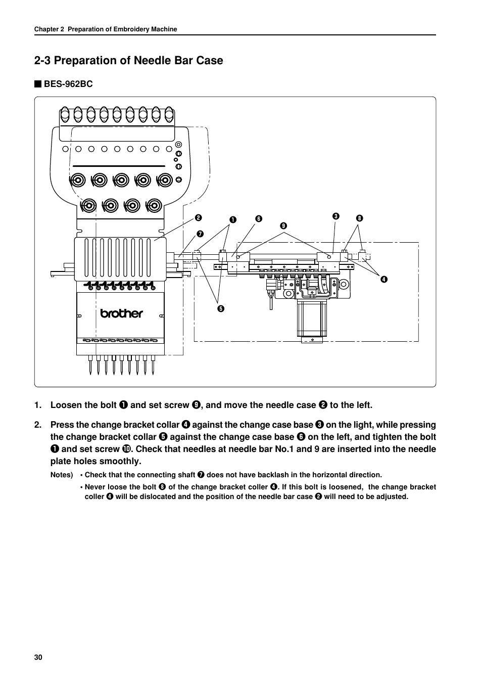 3 preparation of needle bar case | Brother BES-962BC User Manual | Page 32 / 270