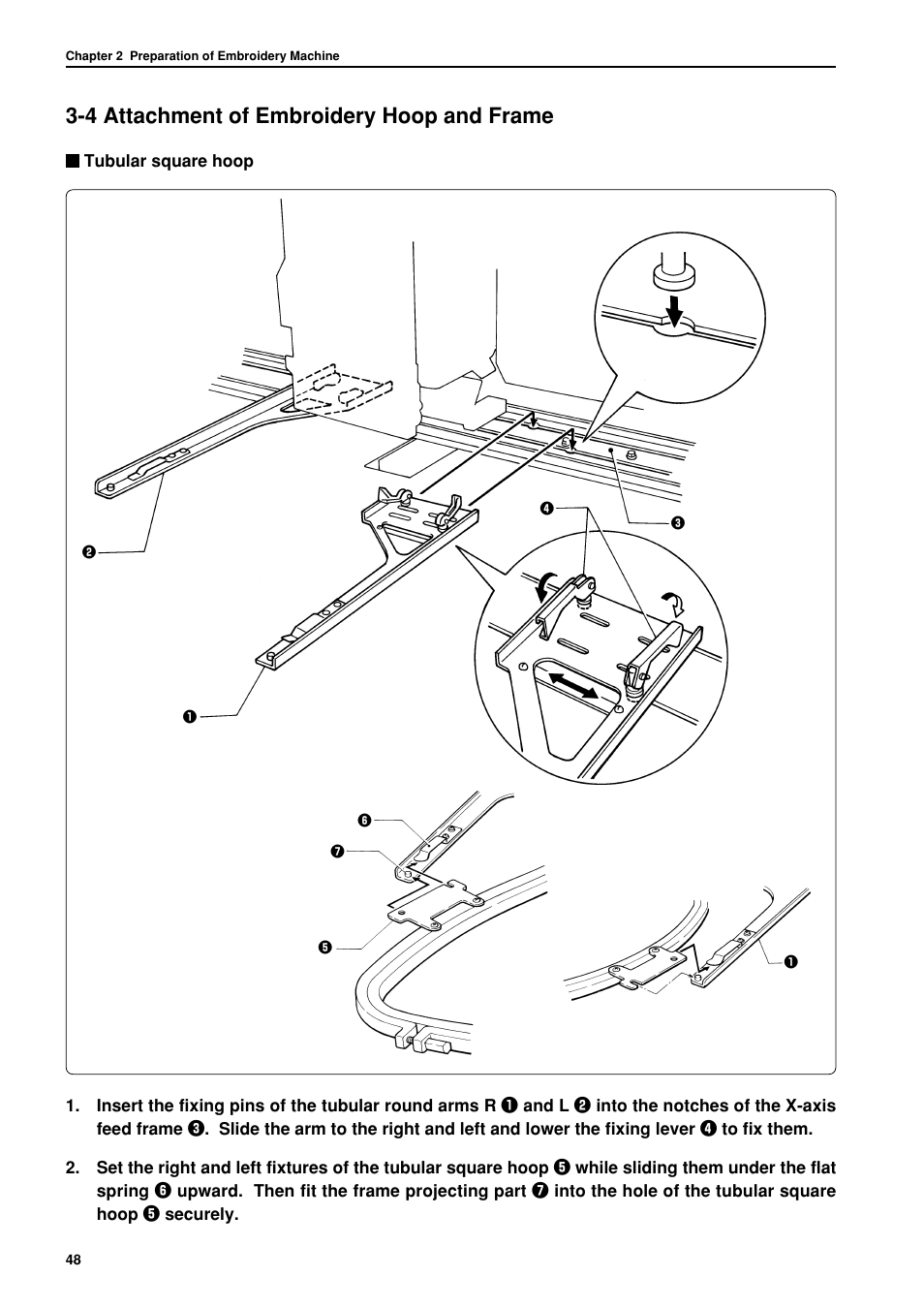 4 attachment of embroidery hoop and frame | Brother BES-962BC User Manual | Page 50 / 270