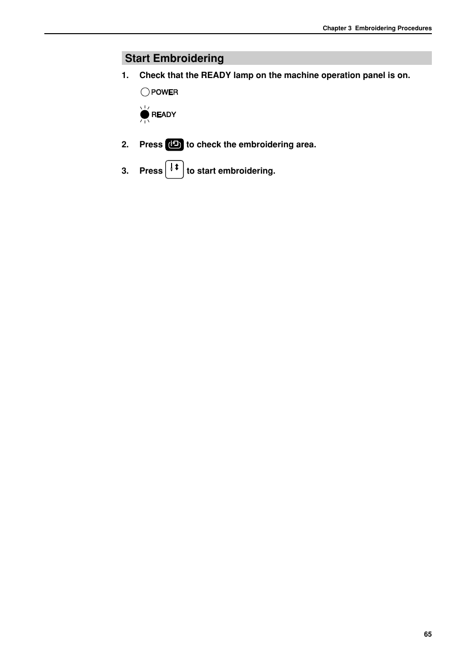 Start embroidering | Brother BES-962BC User Manual | Page 67 / 270