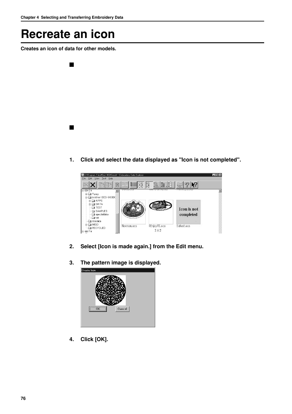 Recreate an icon | Brother BES-962BC User Manual | Page 78 / 270
