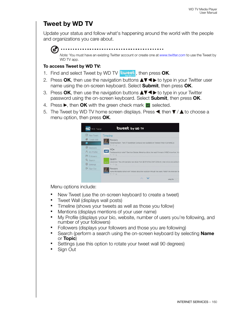 Tweet by wd tv | Western Digital WD TV User Manual User Manual | Page 165 / 244