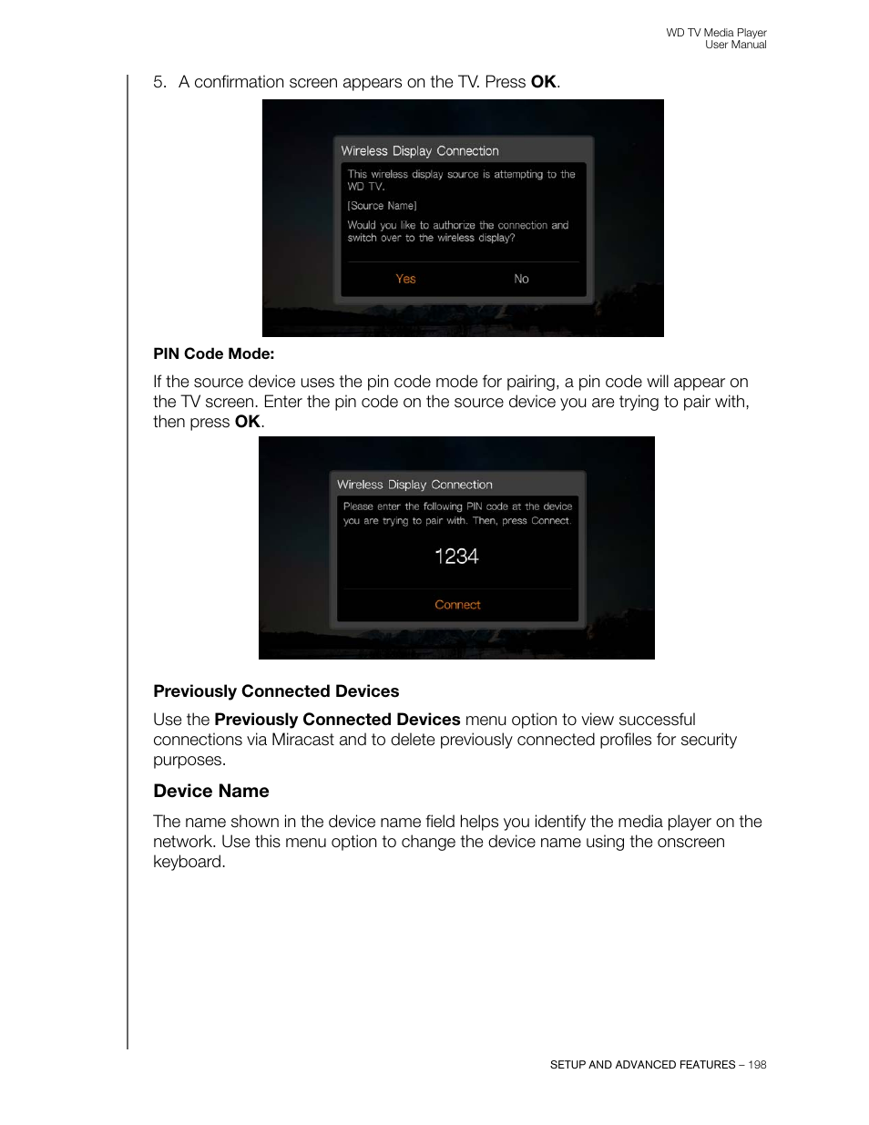 Previously connected devices, Device name | Western Digital WD TV User Manual User Manual | Page 203 / 244
