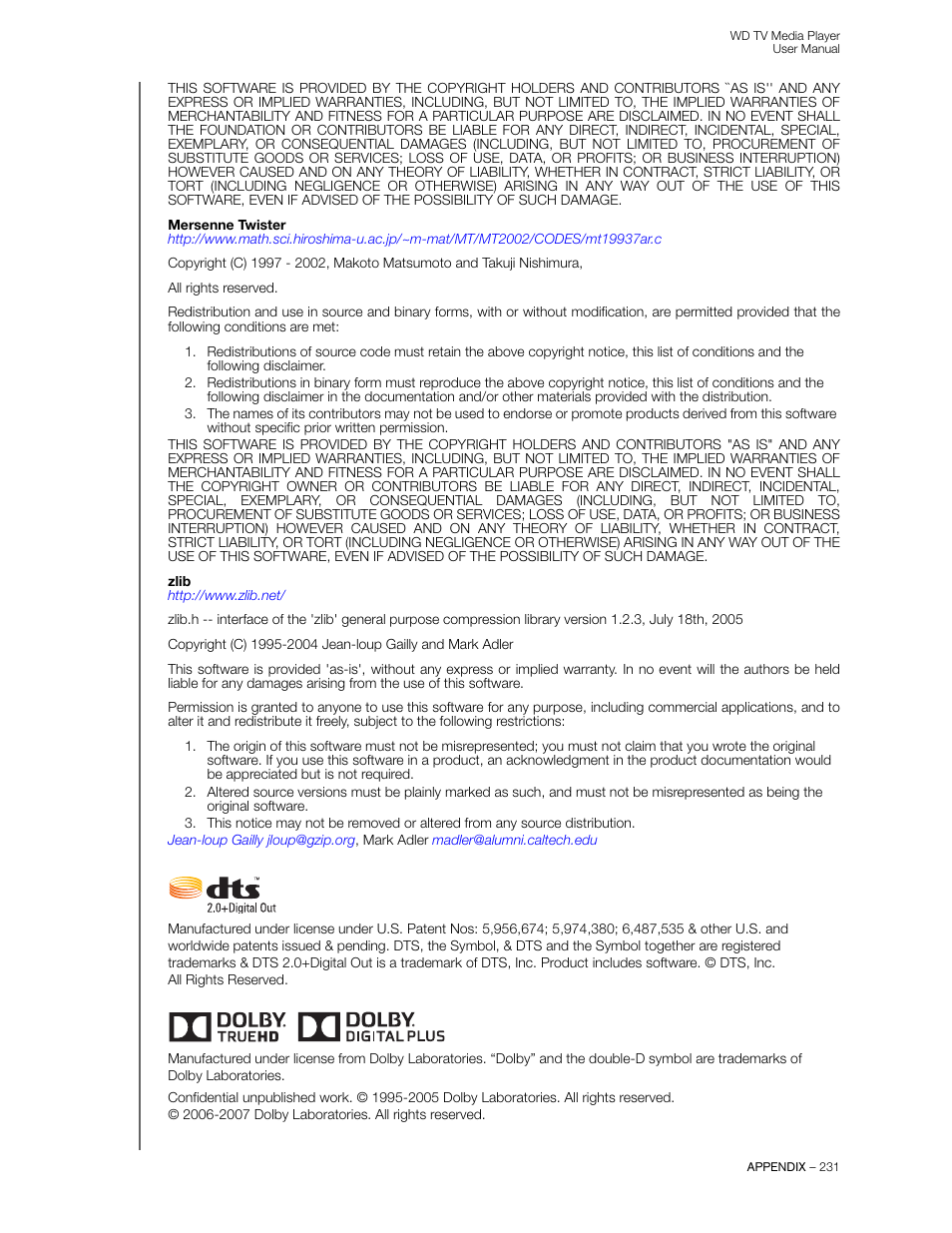 Western Digital WD TV User Manual User Manual | Page 236 / 244