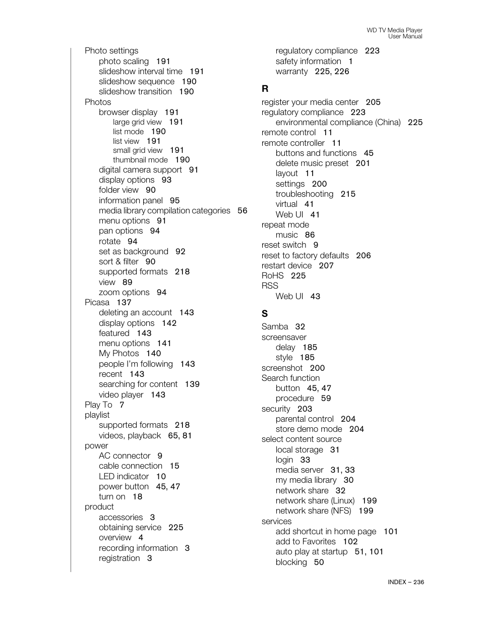 Western Digital WD TV User Manual User Manual | Page 241 / 244