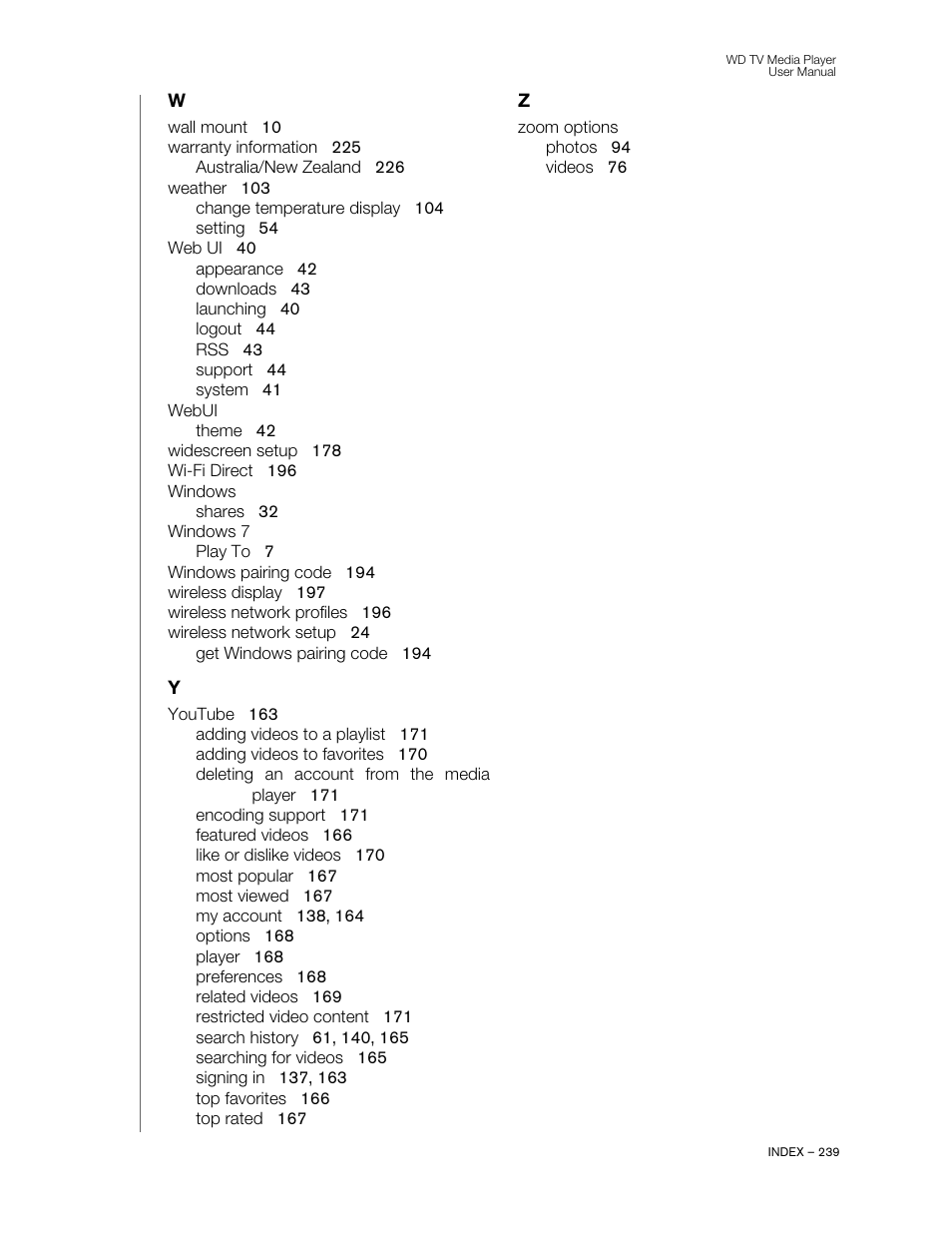 Western Digital WD TV User Manual User Manual | Page 244 / 244