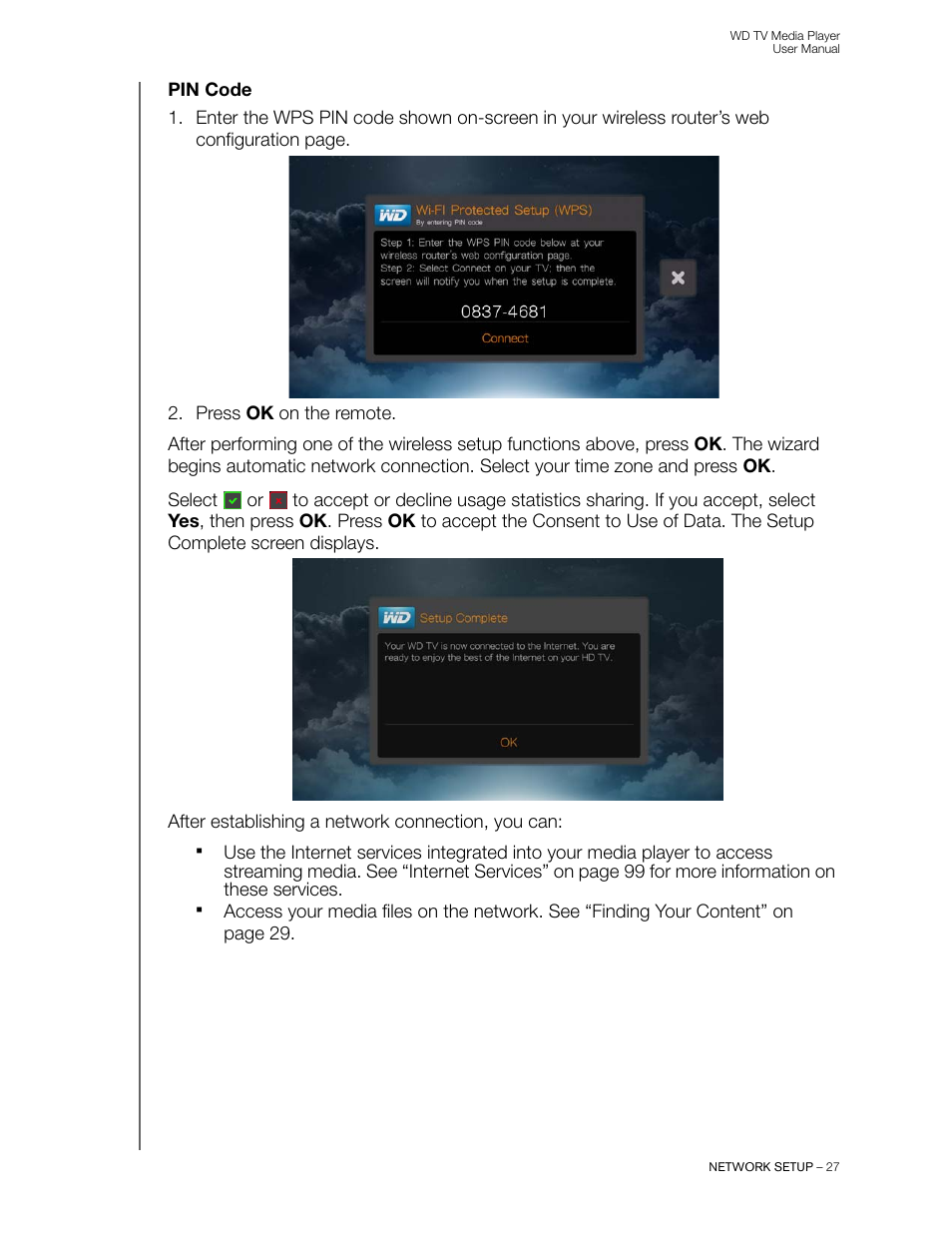 Pin code | Western Digital WD TV User Manual User Manual | Page 32 / 244