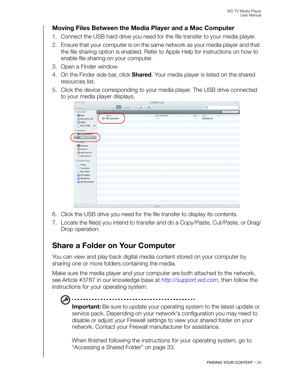 Share a folder on your computer | Western Digital WD TV User Manual User Manual | Page 44 / 244