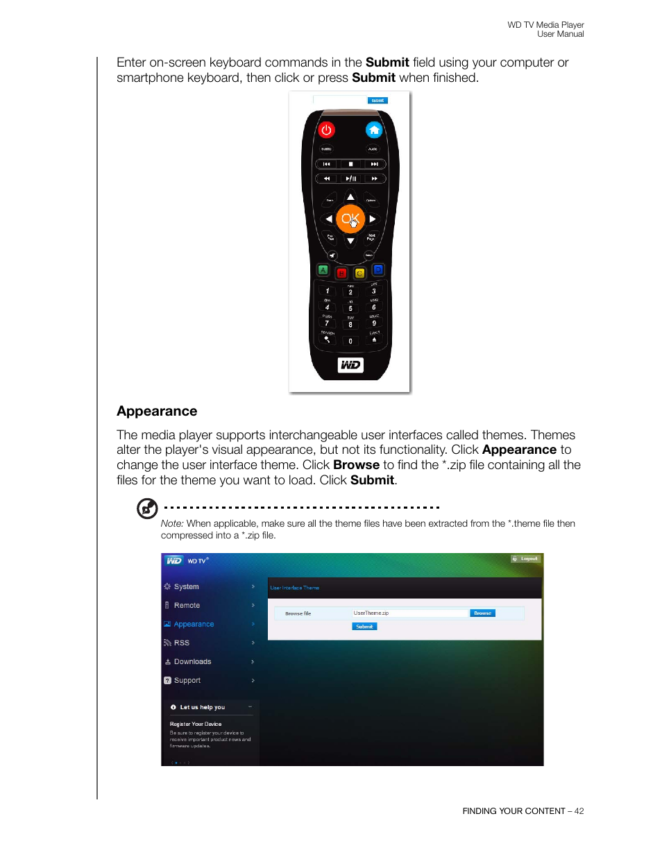 Appearance | Western Digital WD TV User Manual User Manual | Page 47 / 244