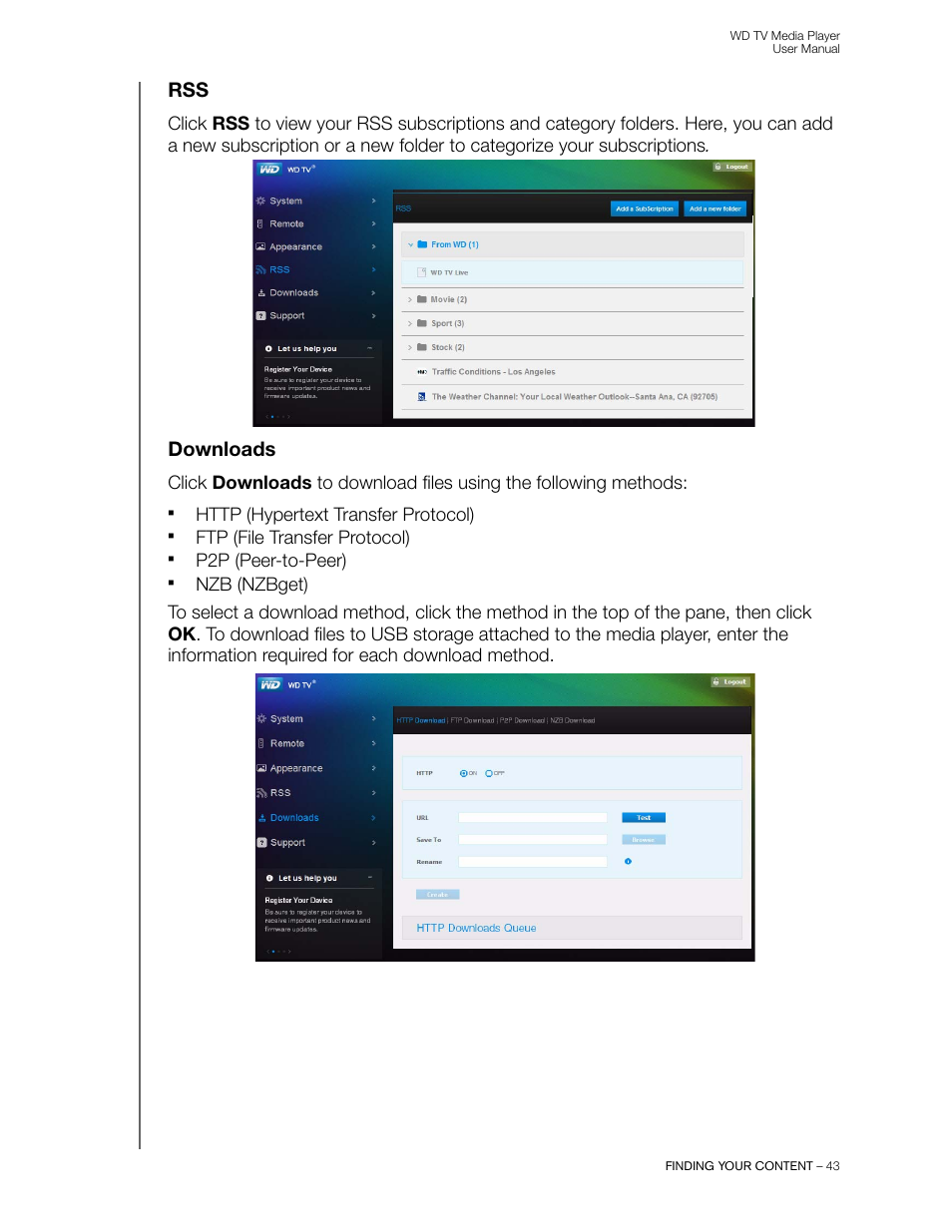 Downloads | Western Digital WD TV User Manual User Manual | Page 48 / 244