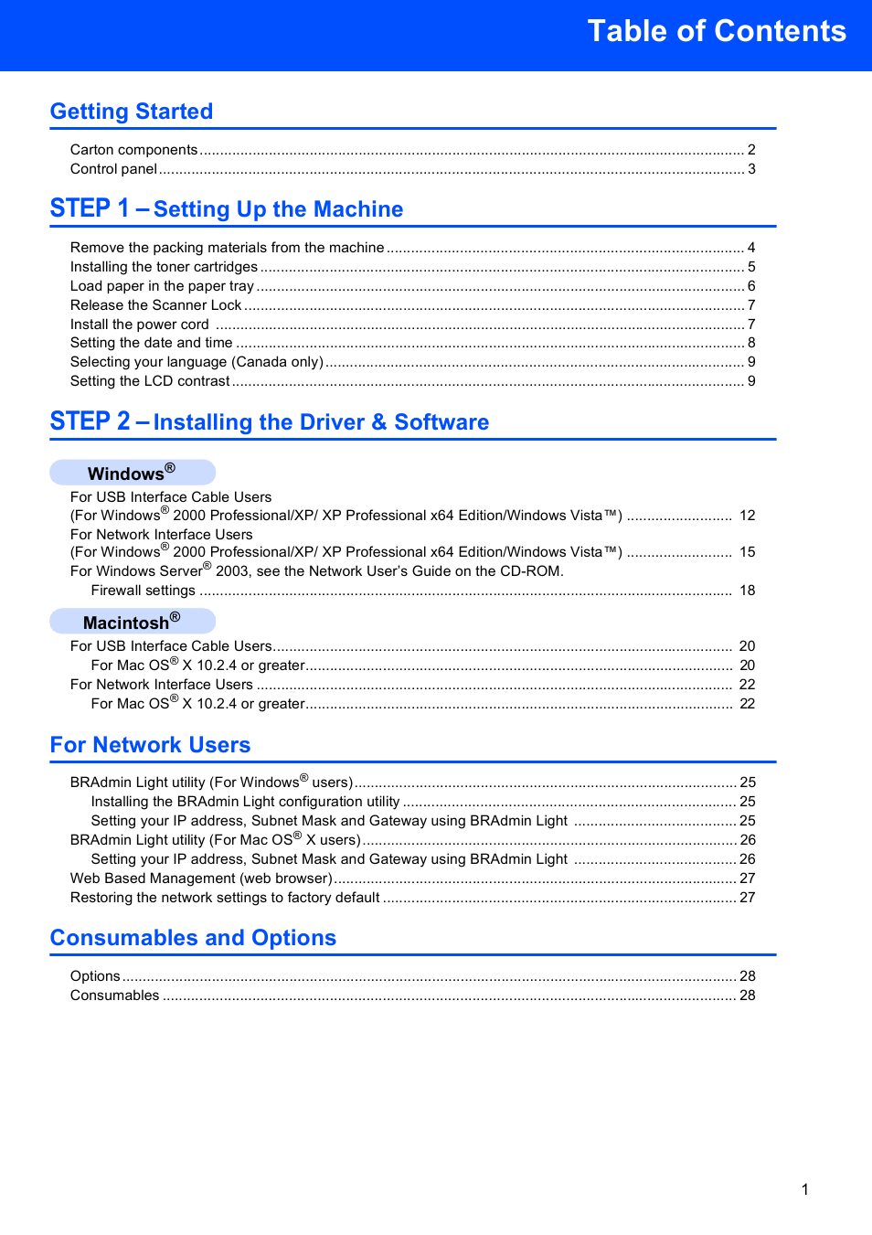 Brother DCP-9045CDN User Manual | Page 3 / 32