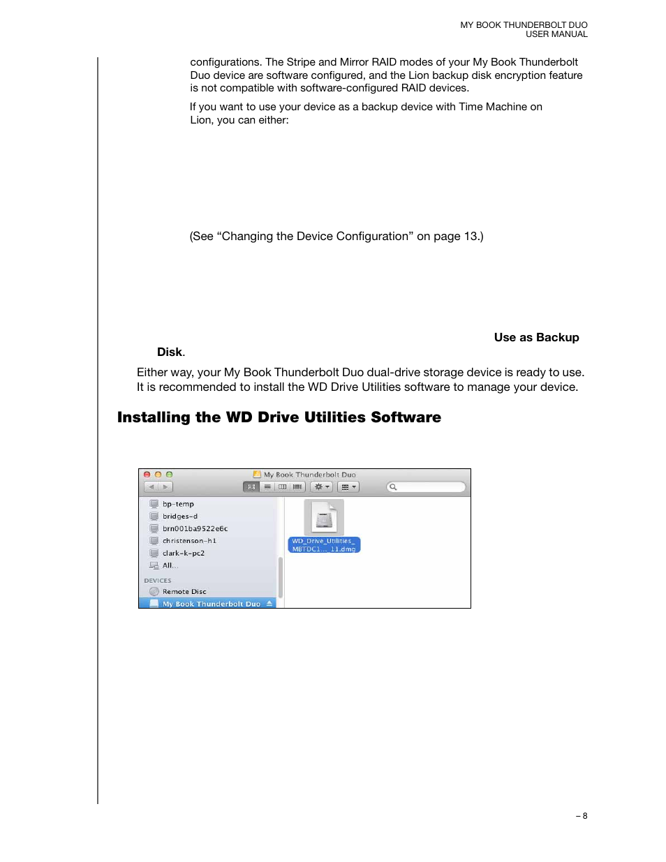 Installing the wd drive utilities software | Western Digital My Book Thunderbolt Duo User Manual User Manual | Page 12 / 38