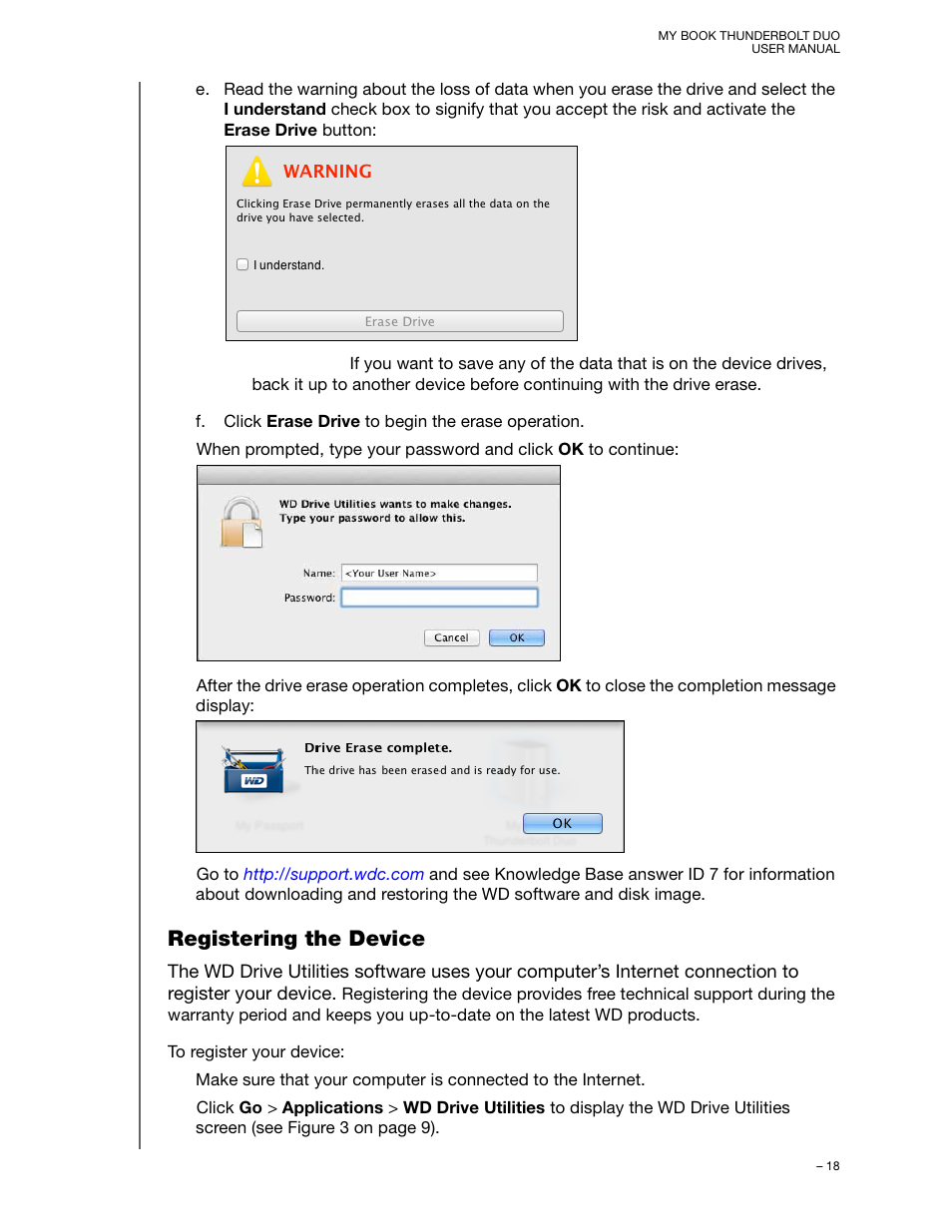 Registering the device | Western Digital My Book Thunderbolt Duo User Manual User Manual | Page 22 / 38