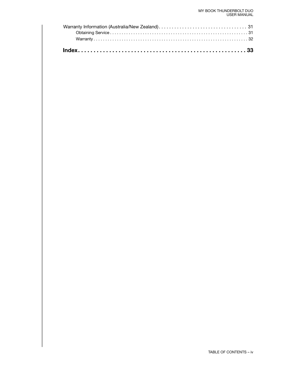 Index | Western Digital My Book Thunderbolt Duo User Manual User Manual | Page 4 / 38