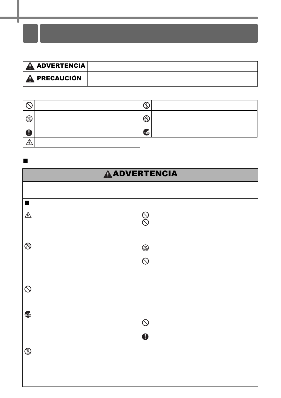 Precauciones de seguridad, Advertencia | Brother TD4000 User Manual | Page 48 / 80