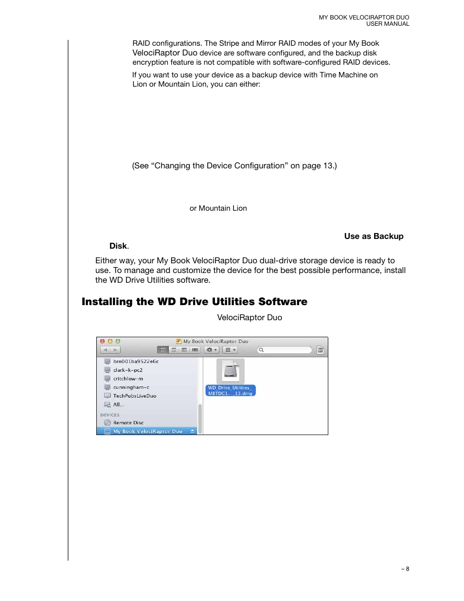 Installing the wd drive utilities software | Western Digital My Book VelociRaptor Duo User Manual User Manual | Page 12 / 38