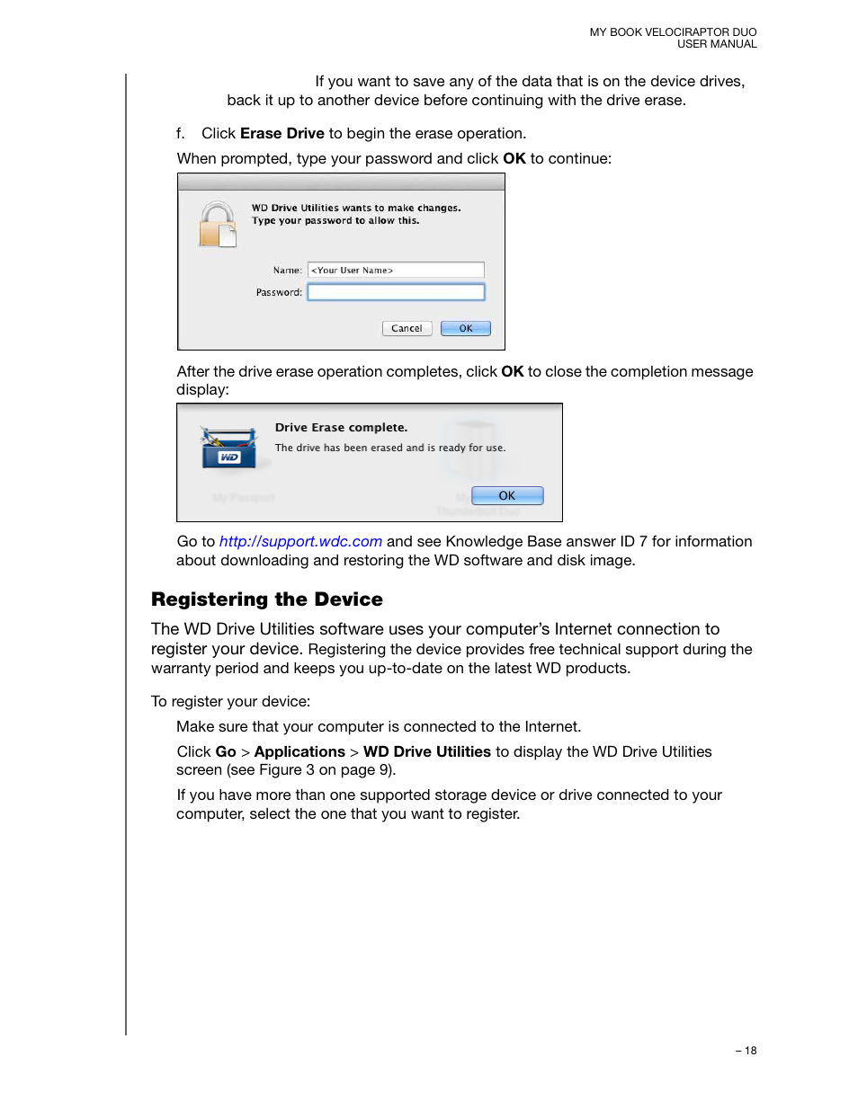 Registering the device | Western Digital My Book VelociRaptor Duo User Manual User Manual | Page 22 / 38