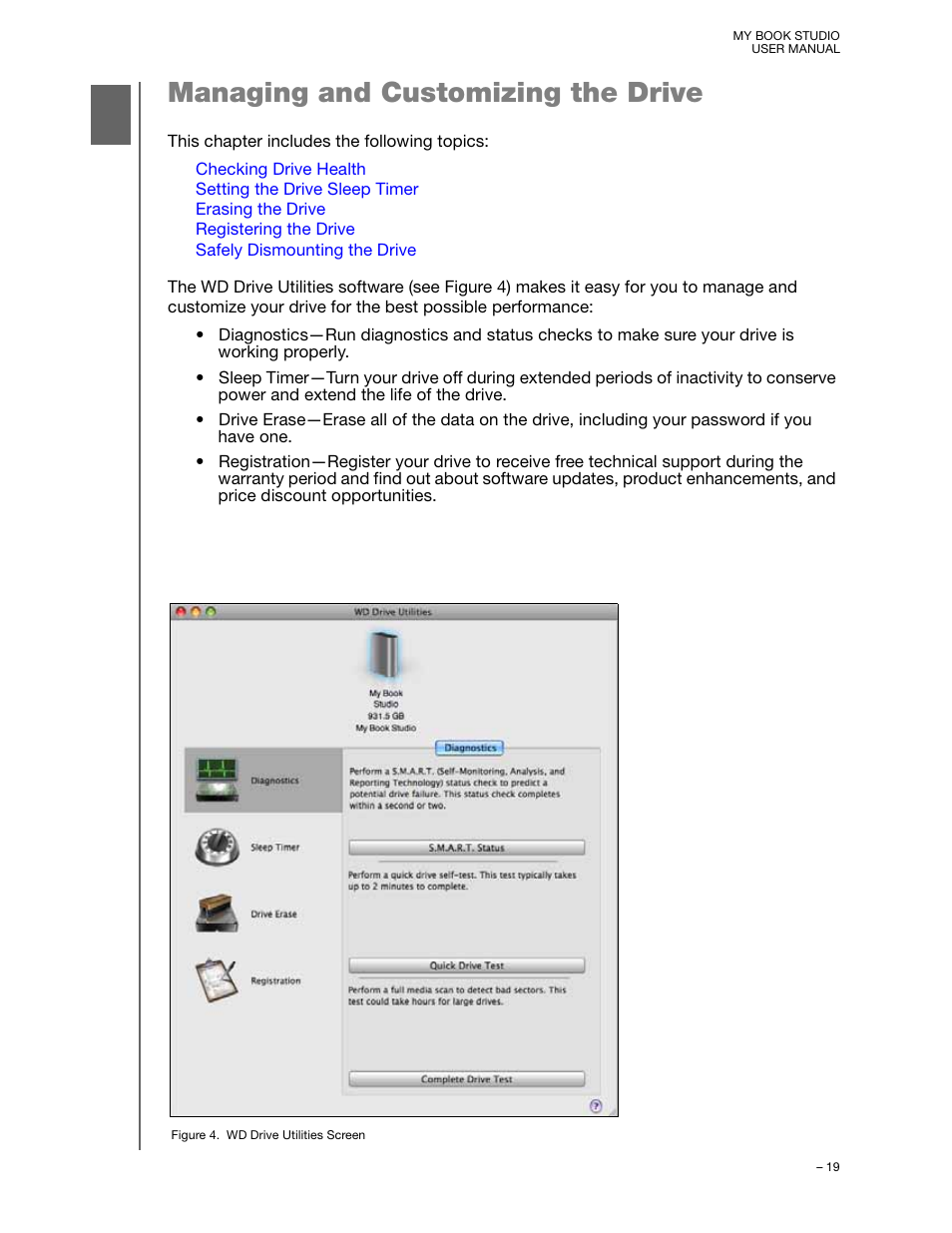 Managing and customizing the drive | Western Digital My Book Studio (USB 3.0) User Manual User Manual | Page 23 / 42
