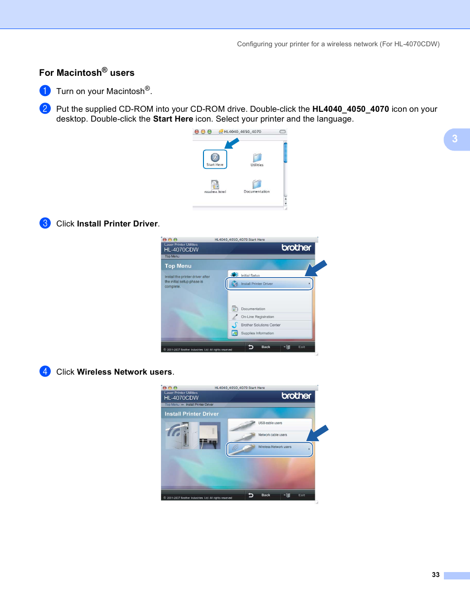 For macintosh® users | Brother HL 4040CN User Manual | Page 40 / 177