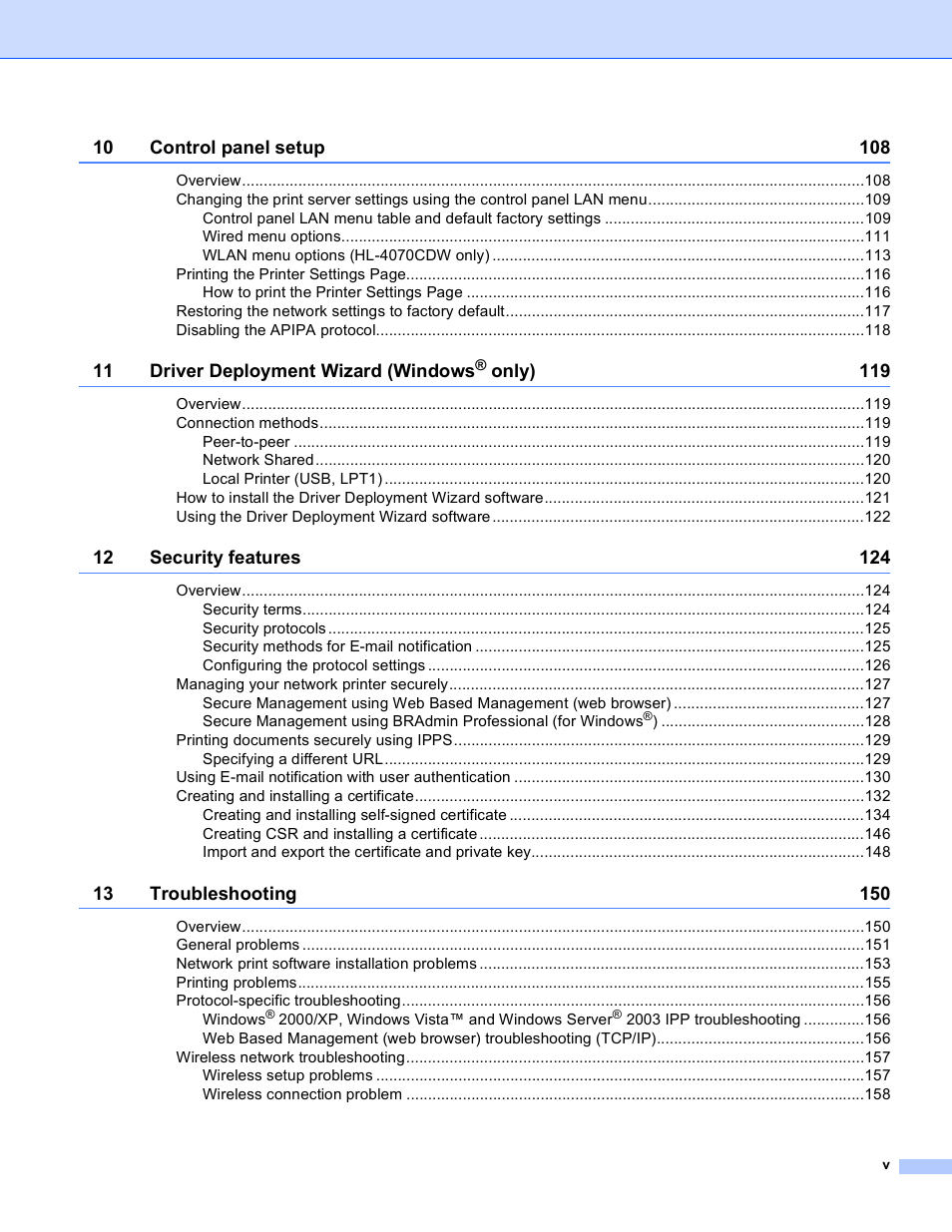 Brother HL 4040CN User Manual | Page 6 / 177