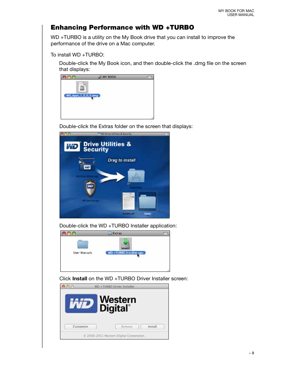 Enhancing performance with wd +turbo | Western Digital My Book for Mac (USB 3.0) User Manual User Manual | Page 12 / 43