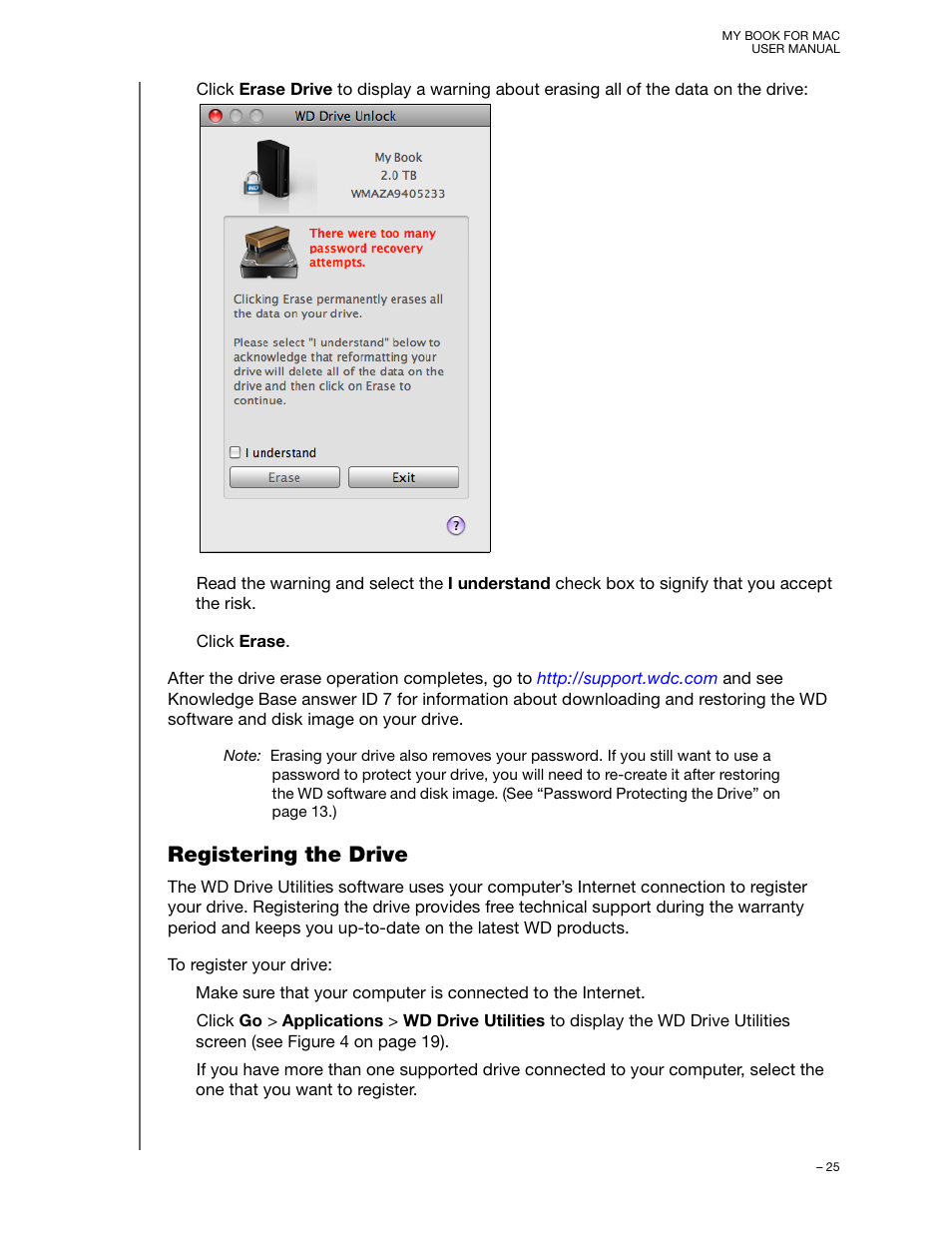 Registering the drive | Western Digital My Book for Mac (USB 3.0) User Manual User Manual | Page 29 / 43