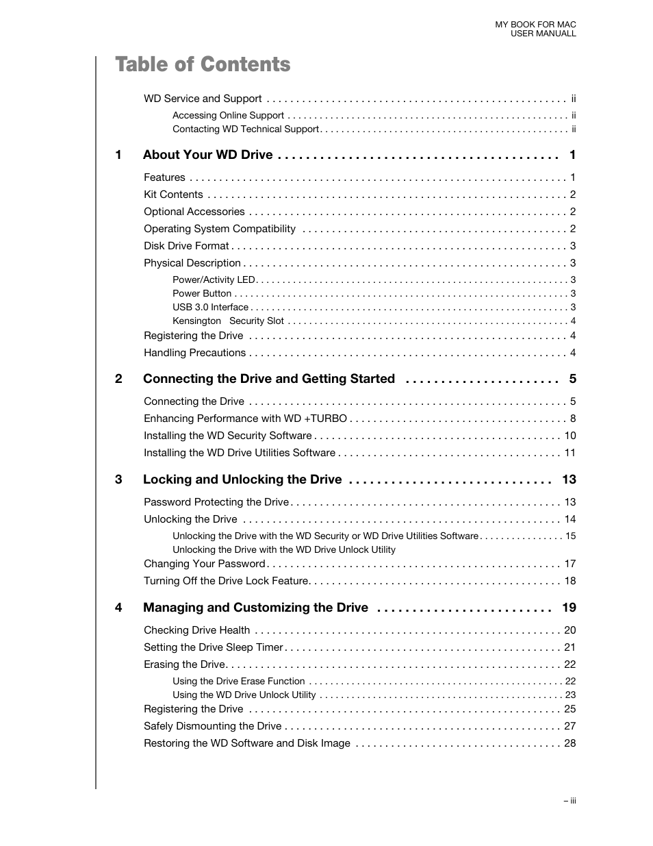 Western Digital My Book for Mac (USB 3.0) User Manual User Manual | Page 3 / 43