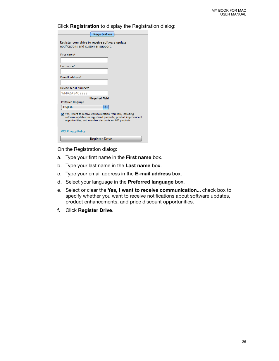 Western Digital My Book for Mac (USB 3.0) User Manual User Manual | Page 30 / 43