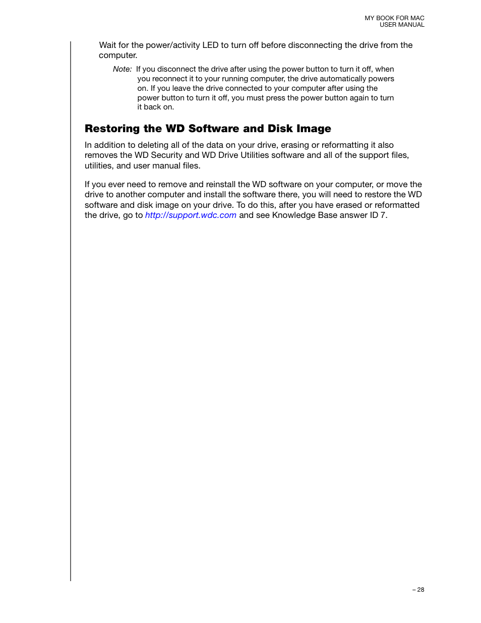 Restoring the wd software and disk image | Western Digital My Book for Mac (USB 3.0) User Manual User Manual | Page 32 / 43