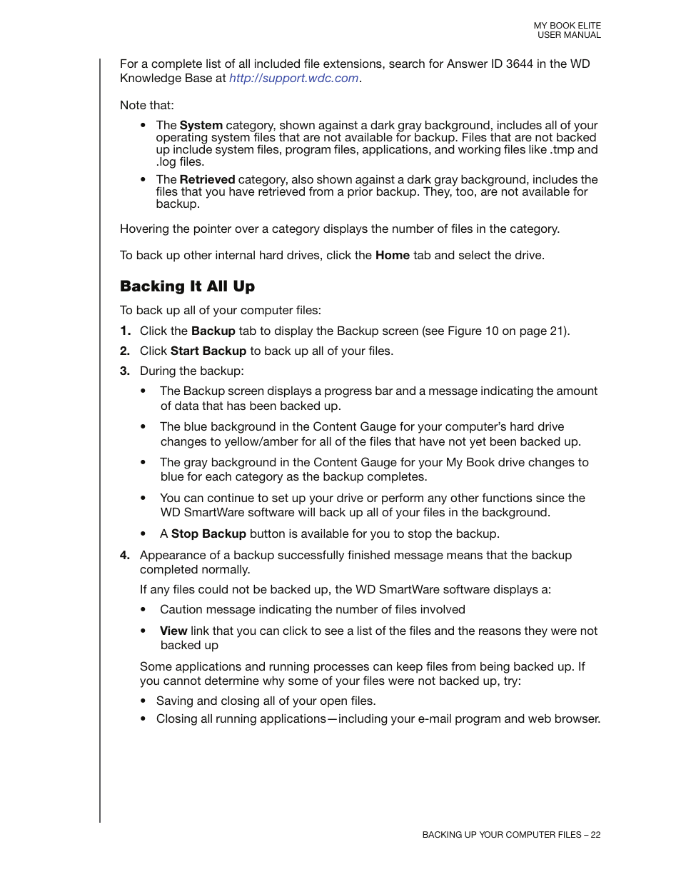 Backing it all up | Western Digital My Book Elite User Manual User Manual | Page 27 / 85