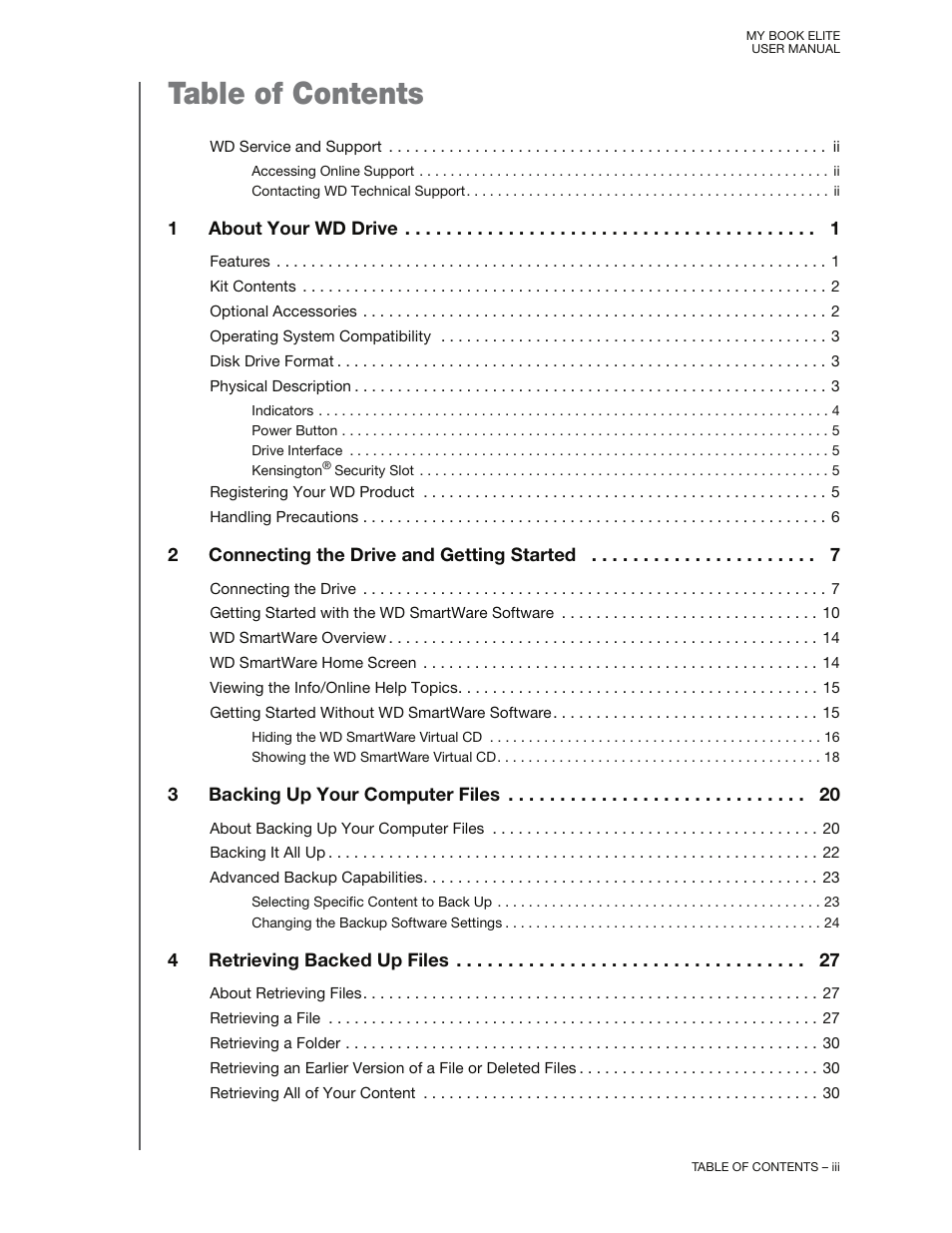 Western Digital My Book Elite User Manual User Manual | Page 3 / 85