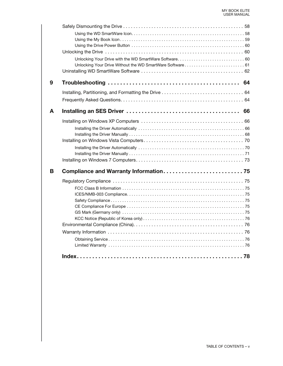 Western Digital My Book Elite User Manual User Manual | Page 5 / 85