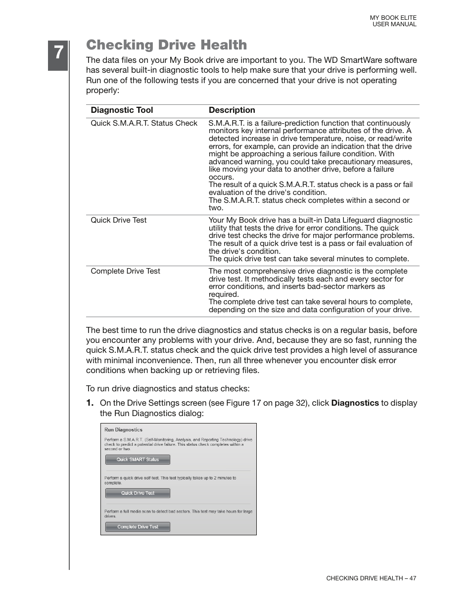 Checking drive health | Western Digital My Book Elite User Manual User Manual | Page 52 / 85