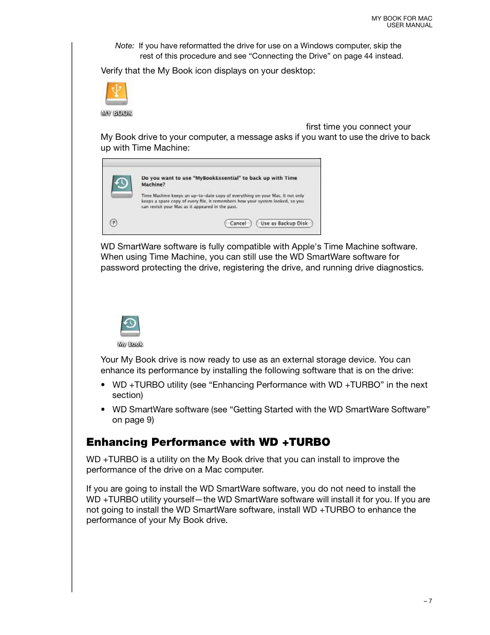Enhancing performance with wd +turbo | Western Digital My Book for Mac User Manual User Manual | Page 12 / 78