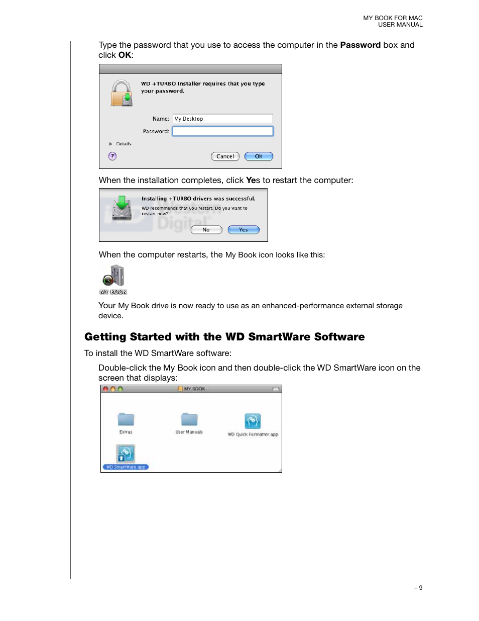 Getting started with the wd smartware software | Western Digital My Book for Mac User Manual User Manual | Page 14 / 78
