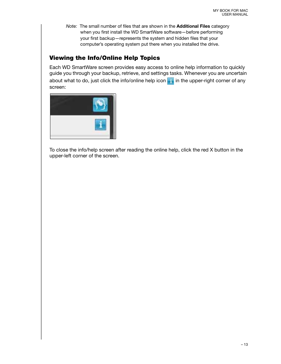Viewing the info/online help topics | Western Digital My Book for Mac User Manual User Manual | Page 18 / 78