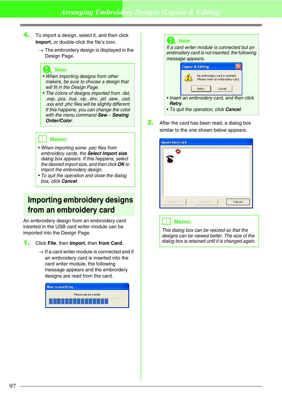 Arranging embroidery designs (layout & editing) | Brother PE-DESIGN V7 User Manual | Page 103 / 361