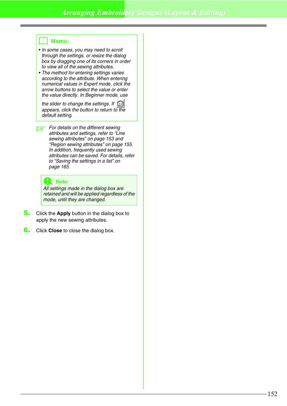 Arranging embroidery designs (layout & editing) | Brother PE-DESIGN V7 User Manual | Page 158 / 361