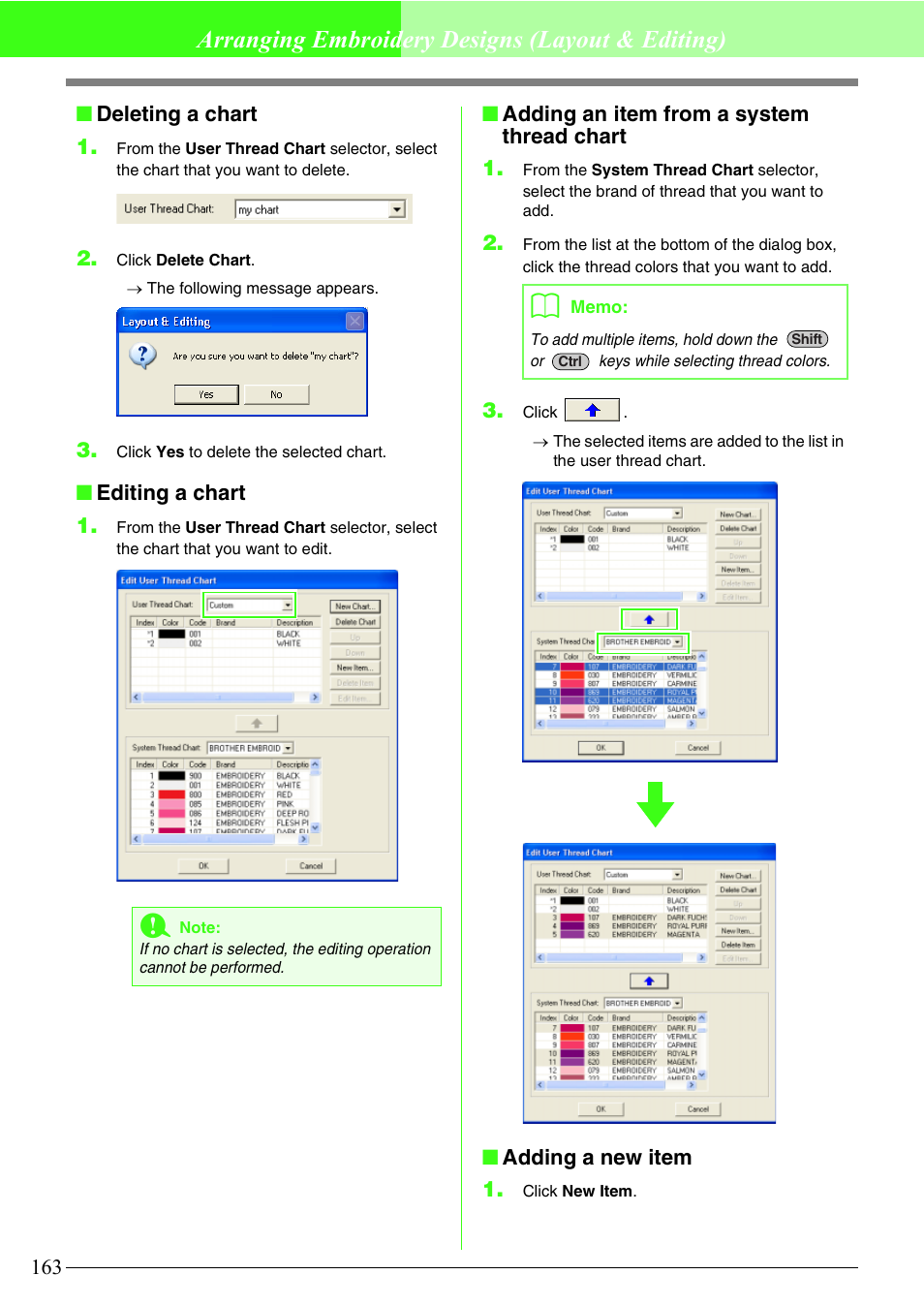 Arranging embroidery designs (layout & editing) | Brother PE-DESIGN V7 User Manual | Page 169 / 361