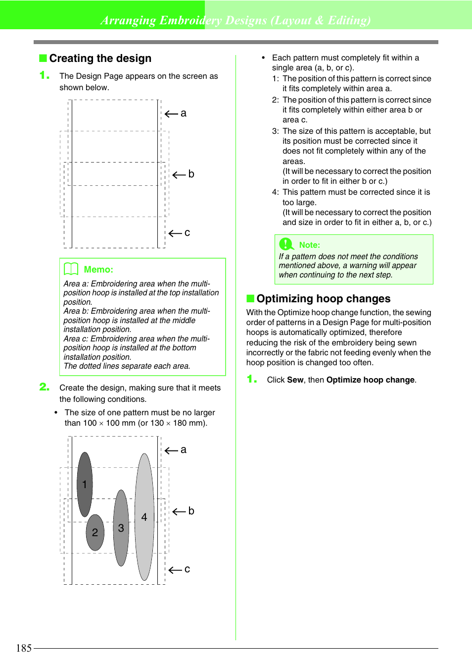 Arranging embroidery designs (layout & editing) | Brother PE-DESIGN V7 User Manual | Page 191 / 361